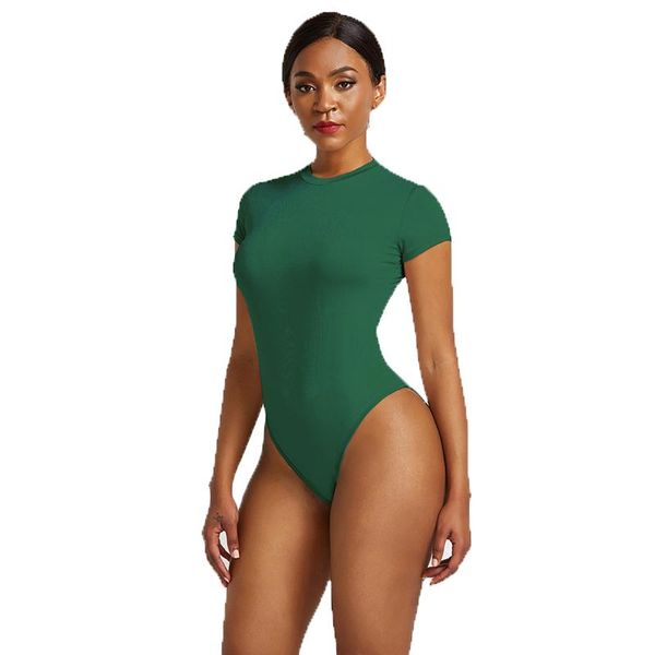 Vrouwen Jumpsuits Rompertjes Lady Black Casual Gebreide Party Sexy Bodysuit Vrouwen Hals Korte Mouw Zomer Vrouwelijke Solid Body Mujer