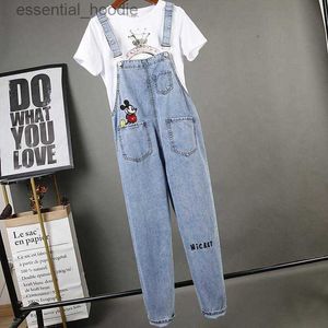 Dames Jumpsuits Rompertjes Nieuwe Stijl Hot Sale 2023 Zomer Koreaanse Stijl Cartoon Temperament Leeftijdverlagende Enkellange Denim Overalls Dames Loo L230918