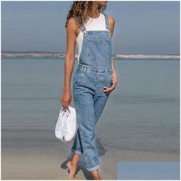 Jumpsuits voor dames rompers nibesser dames casual demin jumpsuit broek jeans dames overalls slanke vrouwelijke plus size zomer outfits dhnn3