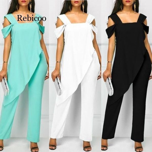 Combinaisons pour femmes barboteuses grande taille 5XL mode taille haute mince sans manches décontracté en mousseline de soie irrégulière combinaison crayon