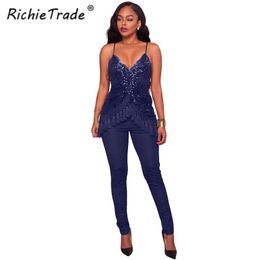 Combinaisons pour femmes Barboteuses Richietrade Satin Slip Combinaison Sexy Cross Low Back Femmes Été 2023 Sangle à volants Casual Élégant