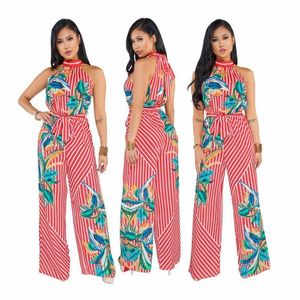 Dames Jumpsuits Rompertjes Sexy Elegante Strappy Lange Speelzakken Broek Plus Size Straight Pants Clubwear Bodysuits met riem