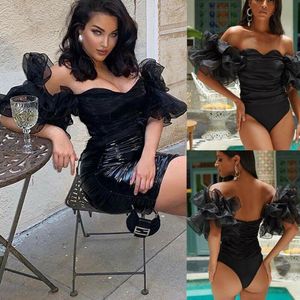 Jumpsuits voor dames rompers sexy dames mesh af van schouder turnparaat boven shirt string bodysuit jumpsuit clubkleding vrouw kleren