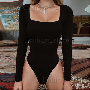 Combinaisons pour femmes Barboteuses Col carré vêtements ajustés à manches longues femmes à manches courtes vêtements ajustés sortir haut corset post-partum s T240227