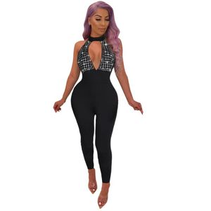 Dames Jumpsuits Rompertjes Zomer 2021 Rumpers voor Dames Mode Slanke Diamant Effen Kleur Chest-Wrapped Nightclub Jumpsuit Ropa Sexy Mujer