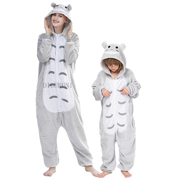 Combinaisons pour femmes barboteuses Totoro Onesies mignon dessin animé point Animal Onesie femmes hommes filles garçons pyjamas drôle fête costume hiver maison doux ensemble Costumes 220913