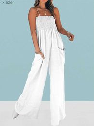 Jumpsuits de mujeres Rompers Traf 2024 Jumpsuit para mujeres Sexy One Piece One Piece Casual Street Wear Wear Holiday Holiday Legs Bosts Summer Jumpsuit WX