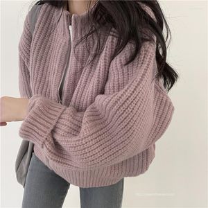 Damesbrei's 2022 Zipper vrouwelijke vest sweater vrouwen Turtleneck tricot gehaakte pull femme kahaki winterbrei