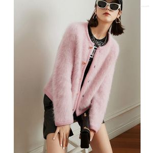 Damesbreien 2023 Autumn Winter Sweater Cardigan Fashion Ladies Breit Imitatie Mink Fleece Wol Outer Wear Short Jacket Women