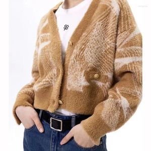 Tricots pour femmes 2024 Fashion Mink Cashmere Sweater Femmes Femmes Vernites Very V Cardigan en tricot en volet Soft