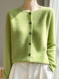 Tricots pour femmes Addonee Fashion O-Neck Cardigan Mérino Mérino Pulle en tricot à manches longues Basic Casual Clothes Corée