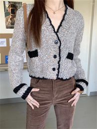 Tricots pour femmes Alien Kitty High Street Pulls OL Femmes Tricots Chic Doux 2023 Lâche Col En V Automne Bureau Dame Casual Cardigans Slim