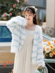 Tricots pour femmes Automne Hiver Imité Vison Cachemire Tricots Cardigan Femmes Pull Doux Style Coréen Mode Épais Tricoté Manteau X254