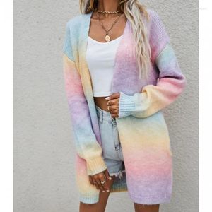 Dames Gebreide Herfst Winter Tie-Dye Afrikaanse Jas Voor Vrouwen Dashiki Stijl Gebreide Jurk Afrika Kleding Mode Africaine femme Kleding