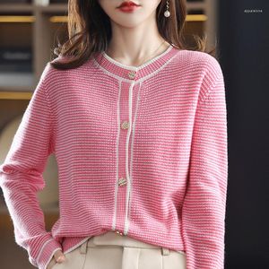 Damesbreien Beliarst Cashmere Sweater dames O-hals vest Casual gebreide kleurblokkerende bovenste lente / herfstmodebodem