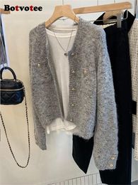 Damesbreien BotvoTee Cray Cardigan voor vrouwen herfst winter 2024 Oversized casual lange mouw gebreide trui mode vintage jumpers