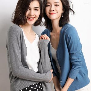 Damesbreien Cardigans Women 2023 Spring herfst Gebreide kleding Koreaanse mode Cardigan Short Style Tops V-Neck gebreide bovenkleding stevige truien