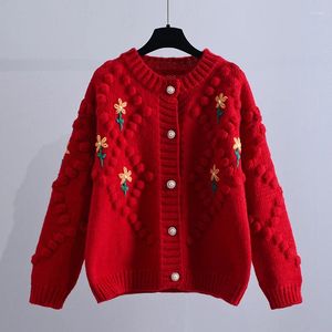 Tricots de tricots pour femmes Tricoted Femmes Sweater Cardigan d'automne Hiver épaississez chaud à manches longues à manches décontractées
