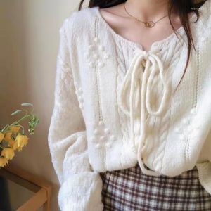 Tricots pour femmes, Style doux, mignon Kawaii, pull coréen court, Cardigan, vêtements d'automne et d'hiver