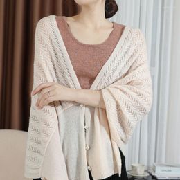 Tricots pour femmes tricoté laine châle vêtements d'extérieur pour femmes pull en cachemire écharpe Cardigan automne et hiver découpe double usage