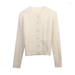 Femmes tricots mode coréenne Cardigan manteaux 2023 printemps automne tricots femmes motifs géométriques tricot à manches longues décontracté hauts manteau