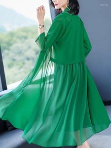 Damesbreien Koreaanse stijl vrouwen maxi lange blouse zomer casual boho chiffon jas sjaal kimono vest tops jas zwart paars rood wit