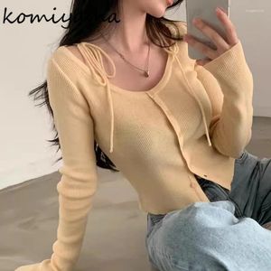 Gebreide damesvesten met strikveters Femme O-hals Trui met lange mouwen Single Breasted Ropa Mujer Koreaanse zachte gebreide kleding All Match Sueters