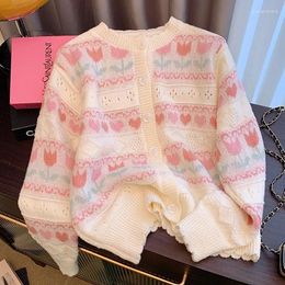 Pull tricoté grande taille pour femmes, Cardigan Design Unique et à la mode, ajouré à manches longues, 2024