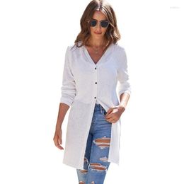 Veste Cardigan en tricot pour femme, ample, couleur unie, longue et fine, simple boutonnage, manteau, vêtements féminins, automne 2023