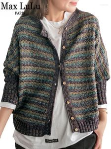 Dames Knits Max LuLu 2024 Koreaanse Mode Truien Dames Winter Losse Vintage Warme Gedrukte Truien Dames Luxe Casual Harajuku