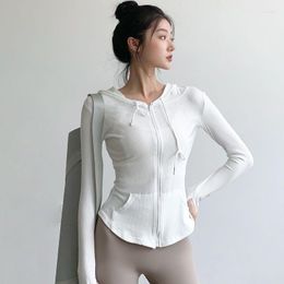 Tricots pour femmes en plein air à séchage rapide haut de sport printemps automne costume femmes entraînement course Cardigan veste à capuche