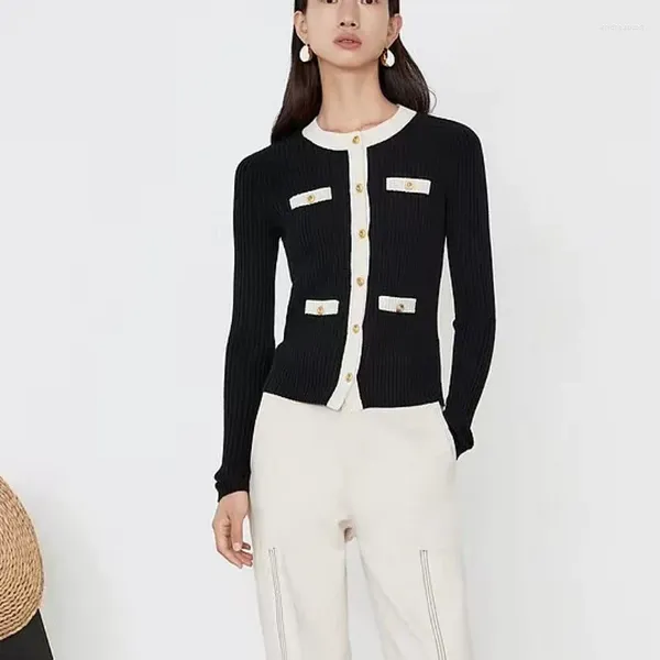 Cardigan tricoté à col rond pour femme, manches longues, confortable, vêtements chauds d'hiver, pulls à la mode, 2023