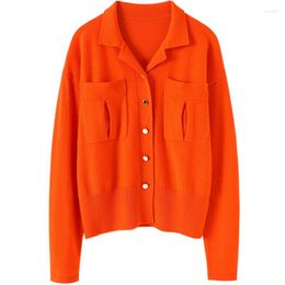 Pull chaud en cachemire Style Safari pour femme, tricot, dernière mode pour vêtements, Cardigan à simple boutonnage, hiver 2022