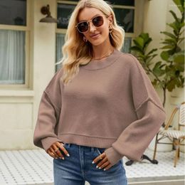 Tricots pour femmes Sigutan automne hiver tricoté femmes pull solide à manches longues haut pull vêtements Chic élégant femme tricots chandails