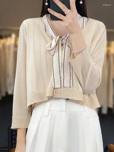 Cardigan en tricot pour femmes, Protection solaire, respirant, fin, boutonné, col en v, mode coréenne, printemps et été