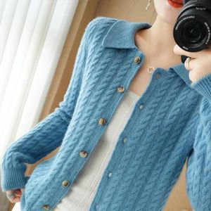 Vrouwen Knits Lente Herfst Gebreide Vesten Trui Jas 2024 Gebakken Deeg Twists Oversize Top Knitwears Jas Vest Mujer