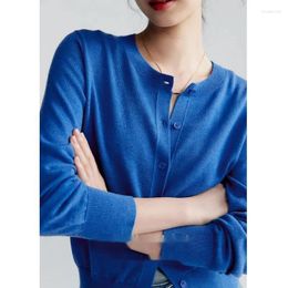 Tricots de tricot pour femmes Mélange de laine de printemps Cardigan Femmes Soft Round Nou Color Couleur Couleur courte des tricots