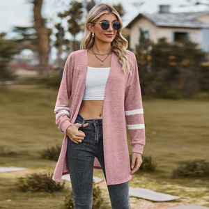 Vrouwen Gebreide Trui 2024 Herfst Vrouw Kleding Gebreid Vest Voor Vrouwen Knitwears Groene Lange Mouw Top Open Stitch Vrouwelijke Kleding