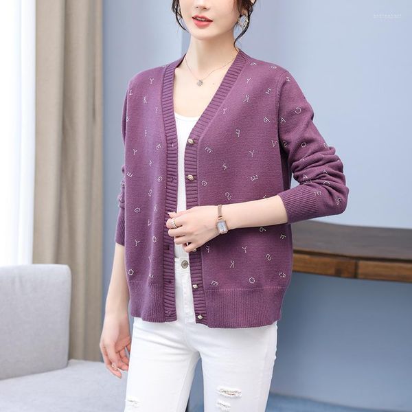 Pull en tricot pour femme Cardigan Manteau Femme Style mince Veste extérieure Exotique Printemps 2023 Court