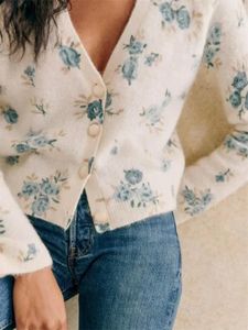 Pull à tricots pour femmes pour les dames 2023 laine mohair mélange un poitrine de poitrine simple en V Vintage élégant vintage