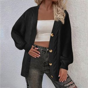 Damesbreien TEE's Cardigan Sweater 2023 Autumn Winter Lange jas Twisted touw Women Solid Color Knitted Sweaters Jacket Tops 230821