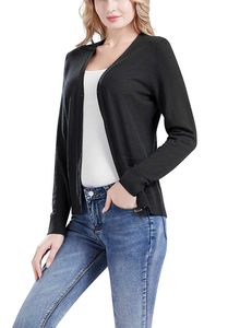 Cardigan à manches longues en laine mérinos 100 pour femme, tricot léger, boutonné, col en V, pull basique, 230925