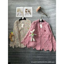 Damesbreien T Tees herfst/winter fruit gemengd garen kleurrijke polka dot vest 3D arm houd pop gereduceerde leeftijd losse luie stijl