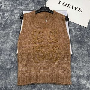 Damesbreien T Tees Autumn/Winter Niche Design Trendy Brand Wol Blend Yarn Letter Jacquard gebreide vest voor