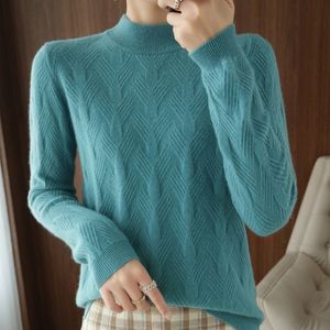 Damesbreien T Tees herfst winter dames pullover oneck cashmere wollen trui gedraaide bloem dikke trui losse bodemhirt shirt pullover 221007