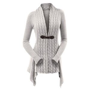 Damesbreien Tees Cable Gebreide Asymmetrische lange vest vrouwen Sweater Vrouwelijk Casual solide V-Neck Lange Mouw Winter Cardigans 230818