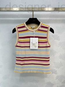 Traine de tricots pour femmes Designer 2024 Nouveau printemps d'été o cou sans manches milan halte haut de gamme
