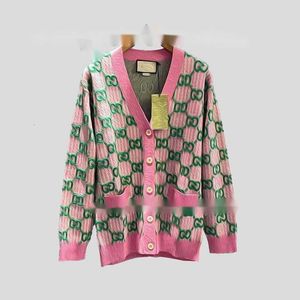 Tricots pour femmes Tees Designer 23 Nouveau manteau cardigan en laine contrastée à manches longues ZIN0