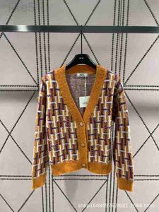 Dames gebreide tees Designer merk herfst nieuwe Mahai zwaar werk vest trui met handgemaakte kralen volledige letter klassieke jacquard W1R5