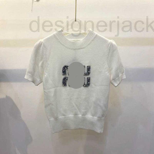 Mujeres Knits Tees diseñador principios de primavera nueva mano de moda taladro de uñas princesa cuello redondo top de punto reduce la edad y se ve delgado HS2K